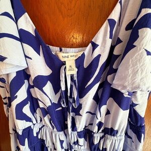 Nine West Navy and White Patterned Dress